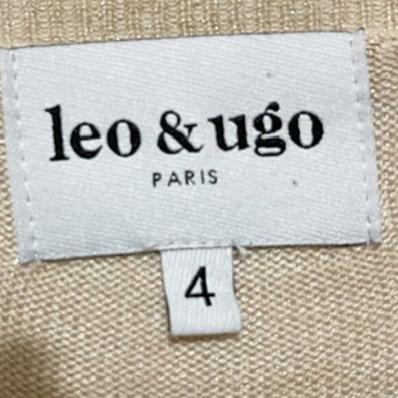 Leo & Ungo Paris Size 4 Oversized White Sparkle Gold Cardigan Set EUC - Picture 5 of 12